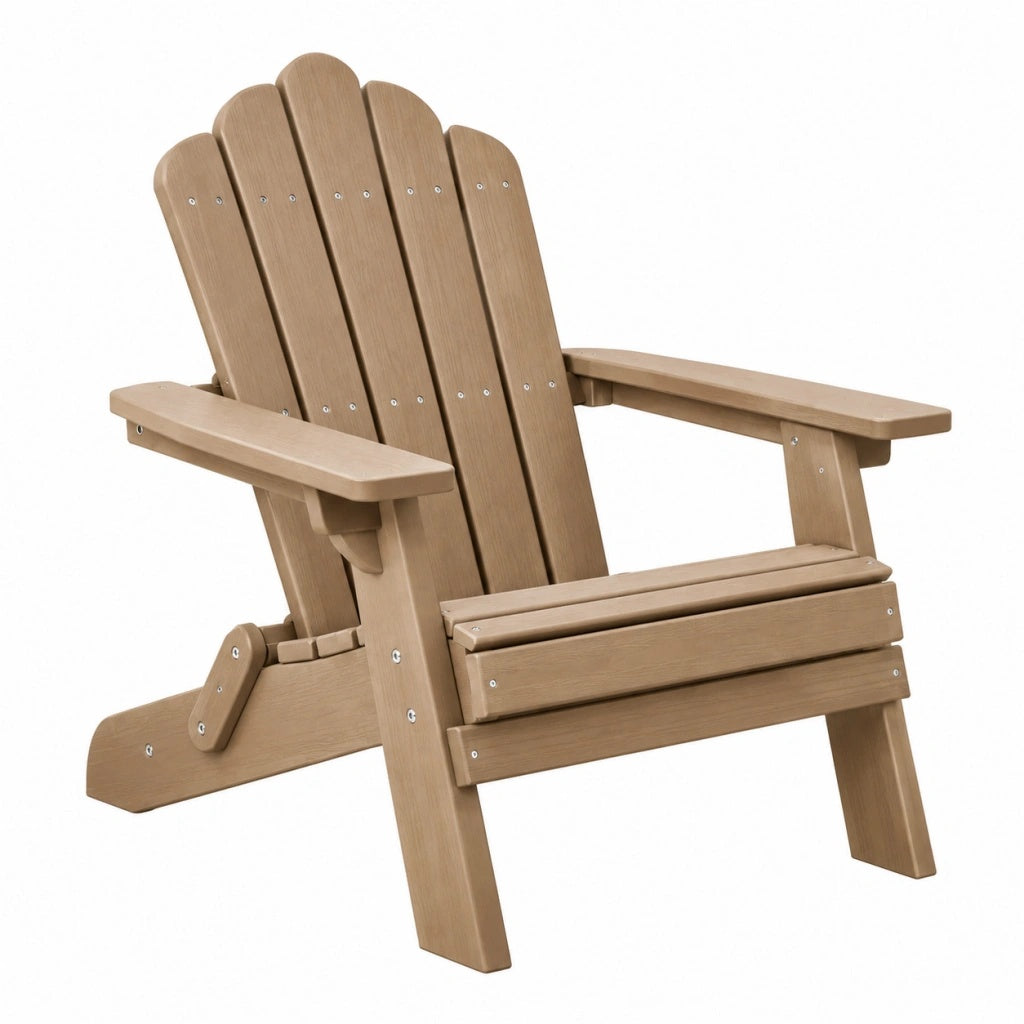 Fotel ogrodowy 83 x 80 x 98 cm z tworzywa sztucznego jasnobrązowy w stylu Adirondack