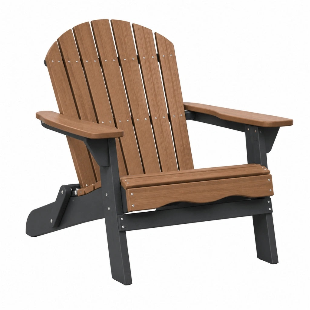 Krzesło ogrodowe Adirondack 83 x 80 x 95 cm z tworzywa brązowe/czarne - z podłokietnikami