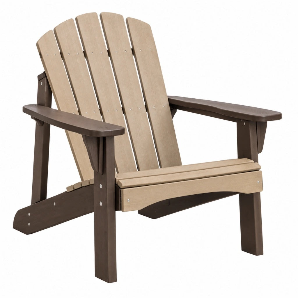 Krzesło ogrodowe Adirondack 83 x 78 x 98 cm z tworzywa sztucznego beżowo brązowe
