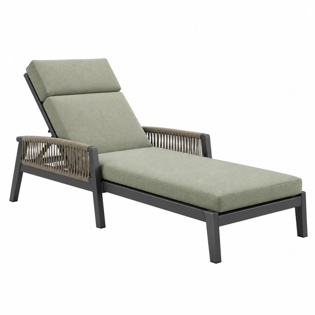 Leżak ogrodowy 198 x 72 x 96 cm z metalową ramą zielony regulowany