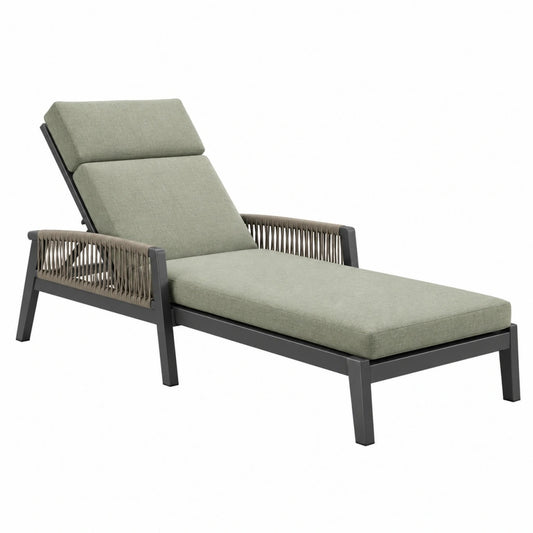 Leżak ogrodowy 198 x 72 x 96 cm z metalową ramą zielony regulowany